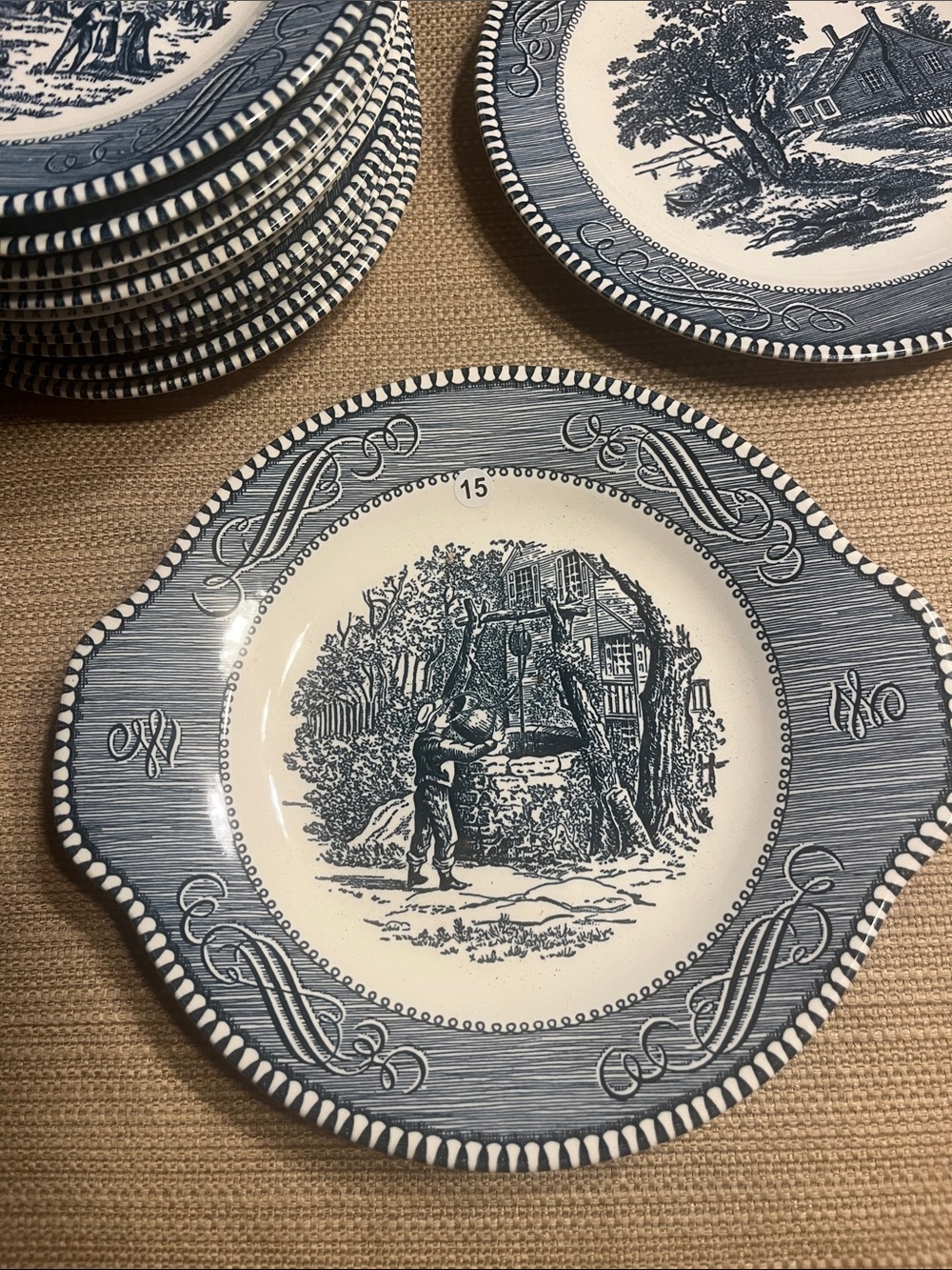 Vintage 1969’s Currier & Ives 7 inch lugged dish serving dish Americana